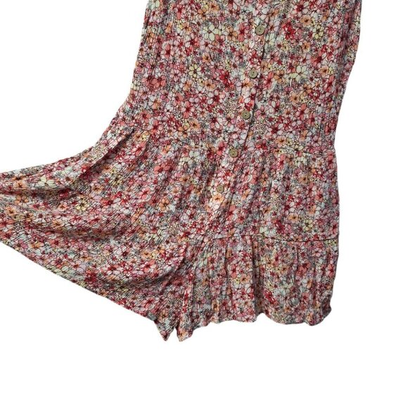 As U Wish Romper Pink Floral Girls Medium Shorts Cap Sleeve - Picture 3 of 7